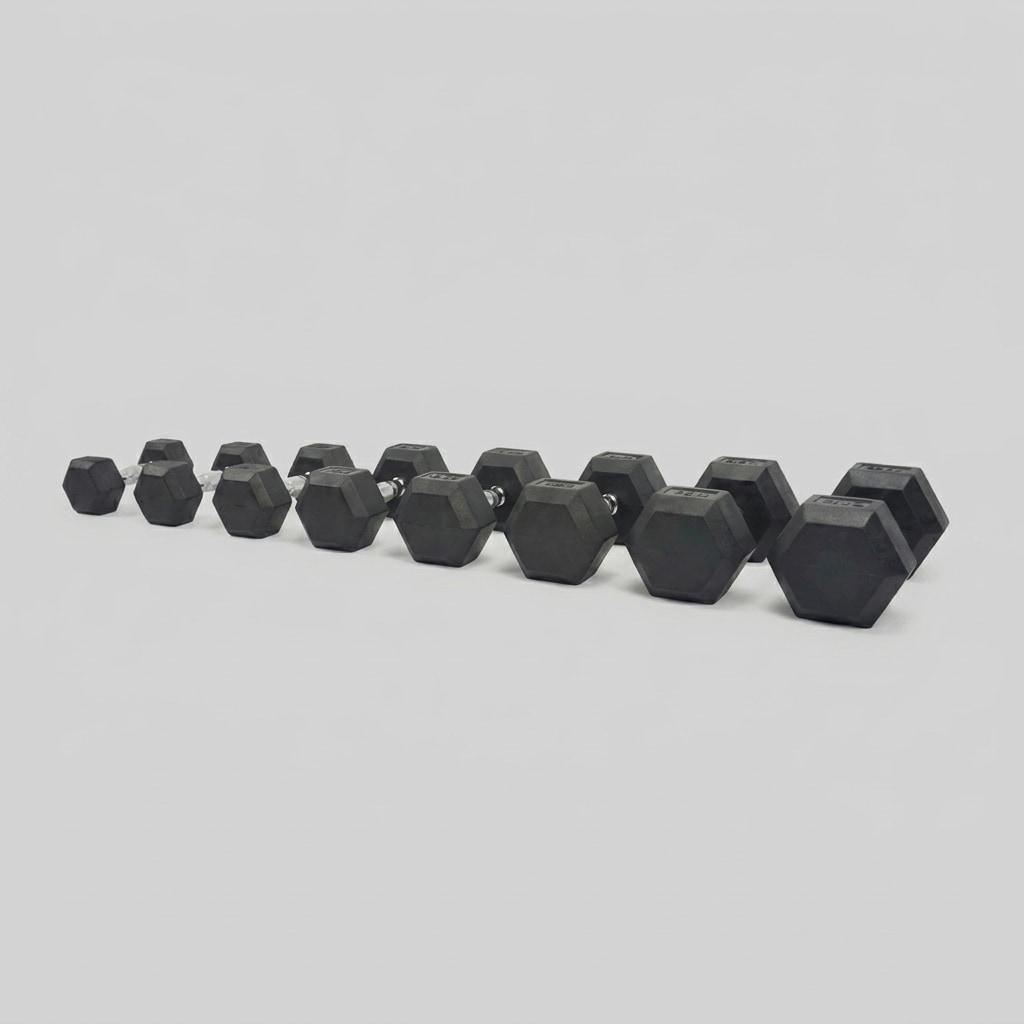 Rubber Hexagon Dumbbells - view 2