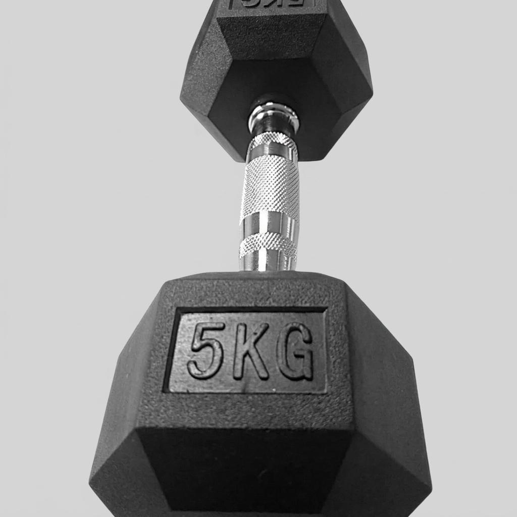 Rubber Hexagon Dumbbells - view 3